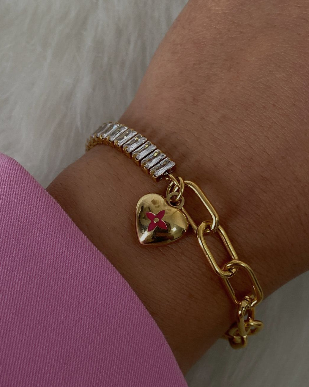 Authentic Louis Vuitton Pendant Coeur -Reworked Bracelet