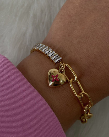 Authentic Louis Vuitton Pendant Coeur -Reworked Bracelet