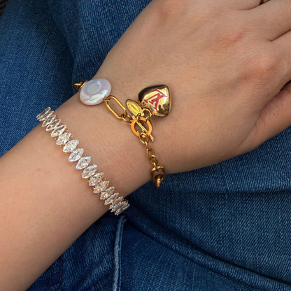 Authentic Louis Vuitton Hear Pendant- Upcycled Bracelet