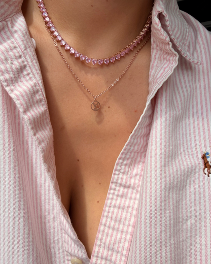 Authentic Louis Vuitton Nanogram Pendant - Reworked Rose Gold Necklace