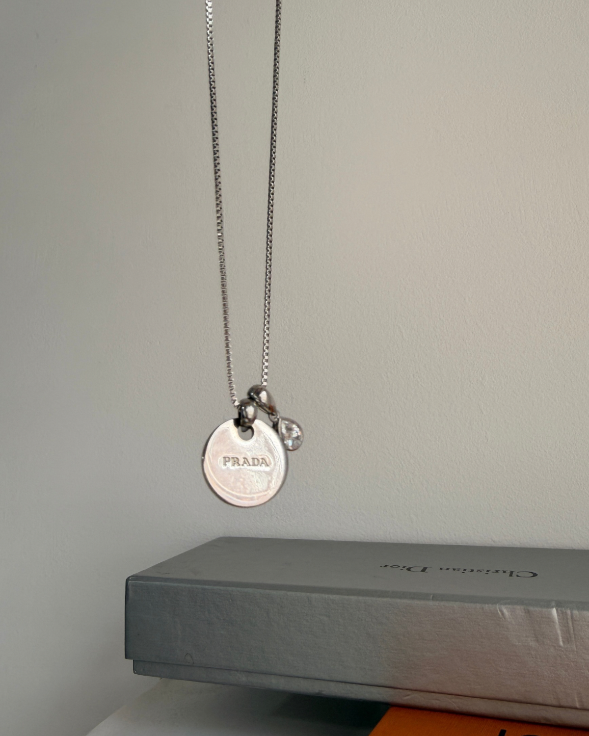 Authentic Prada Rounded Pendant - Reworked Silver Necklace