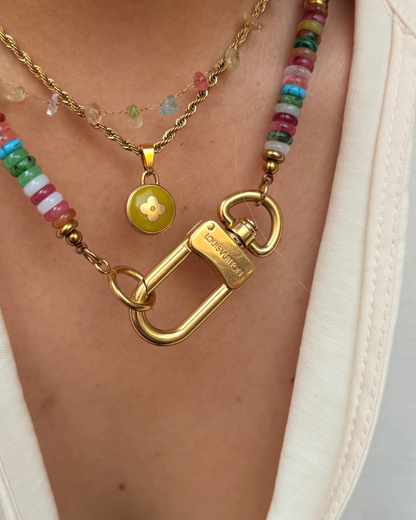 Authentic Louis Vuitton Clasp - Natural Stone Necklace