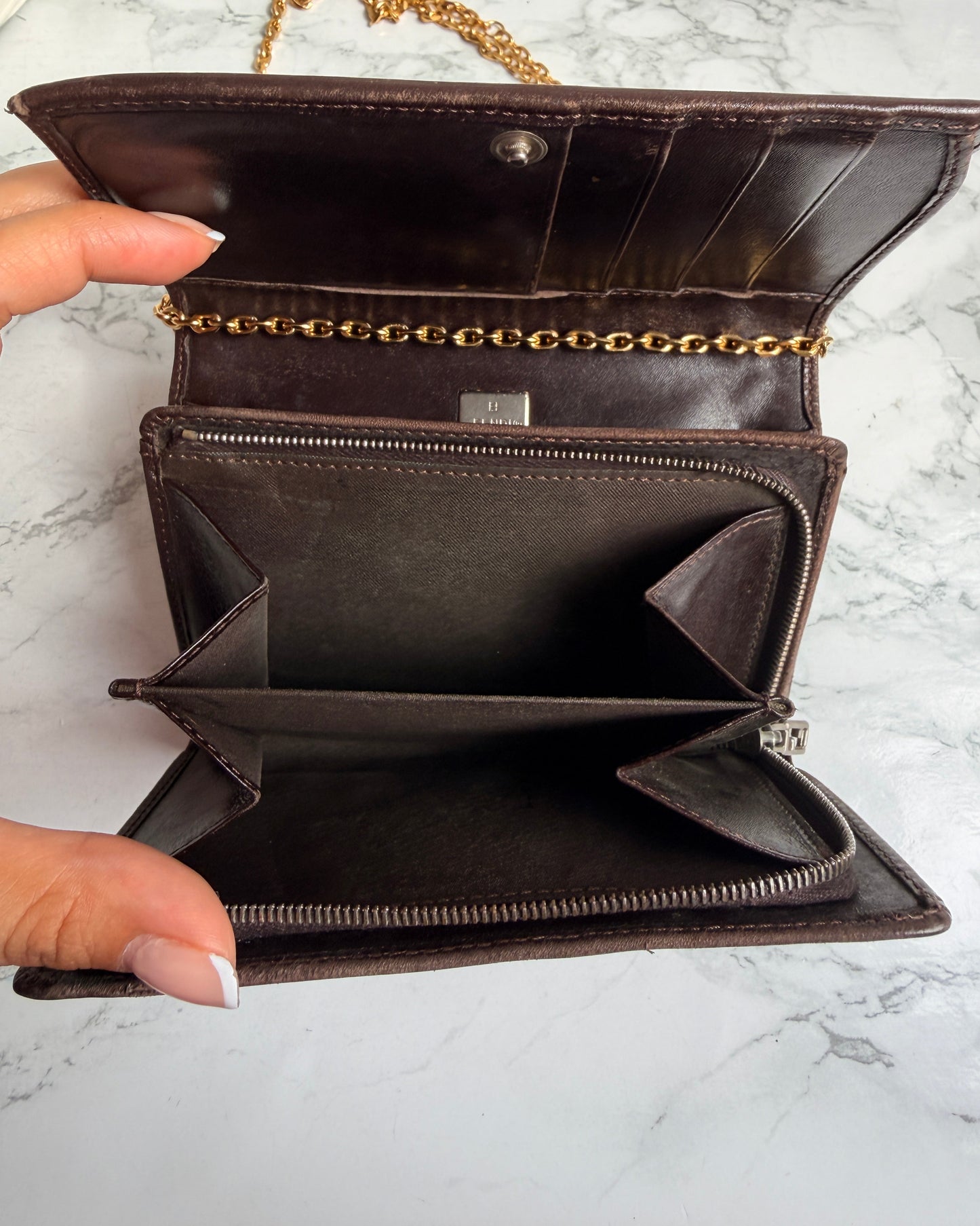 Authentic Fendi Pre-Owned Zucca Wallet on Chain