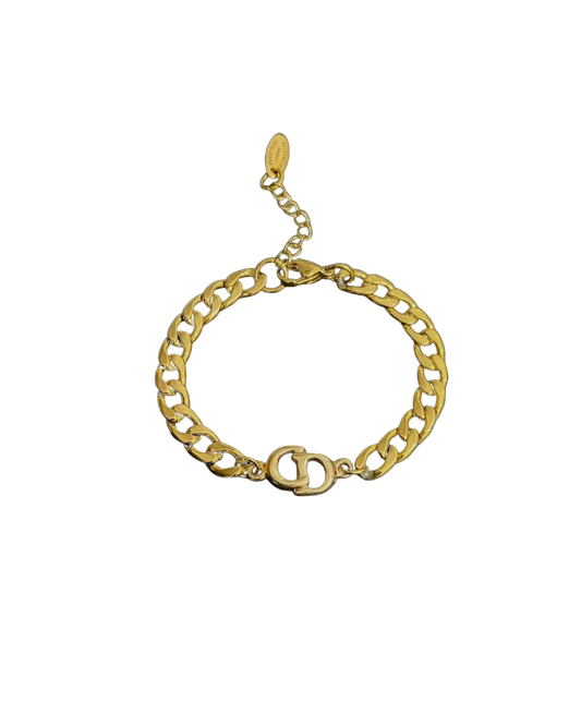 Authentic CD Dior pendant- Reworked Bracelet