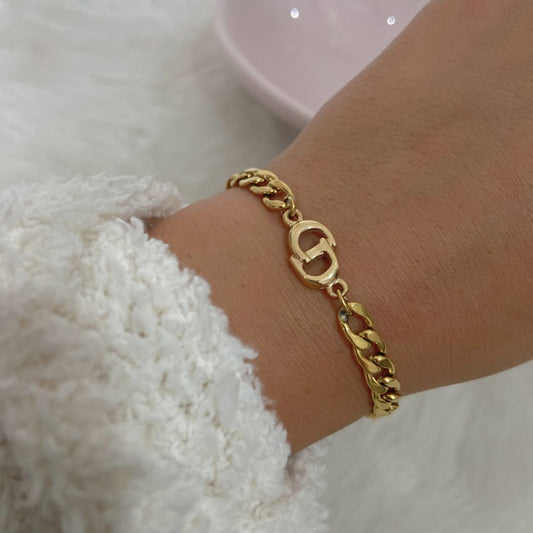 Authentic CD Dior pendant- Reworked Bracelet