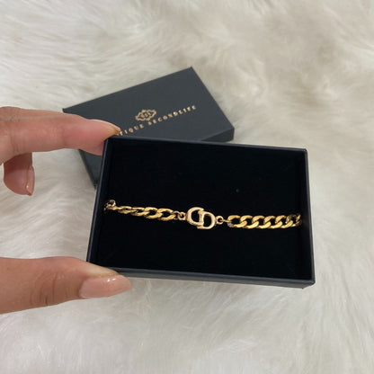 Authentic CD Dior pendant- Reworked Bracelet