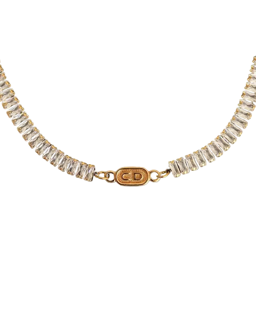 Authentic Dior CD Oval Pendant- Reworked Diamante Choker
