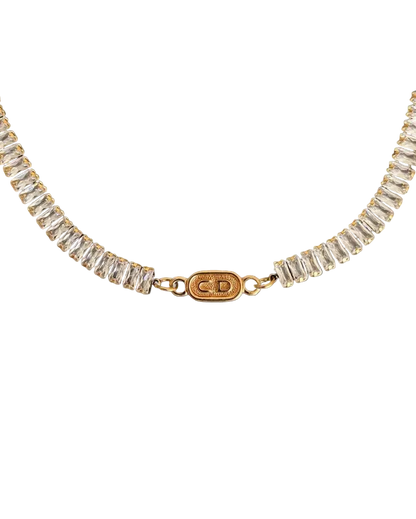 Authentic Dior CD Oval Pendant- Reworked Diamante Choker