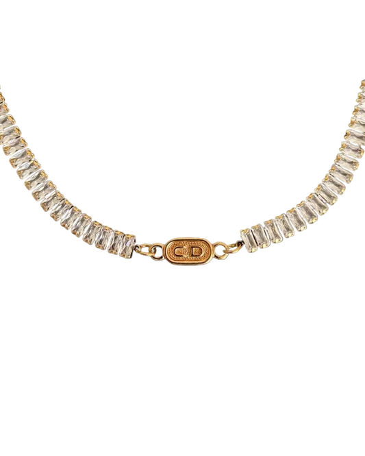 Authentic Dior CD Oval Pendant- Reworked Diamante Choker
