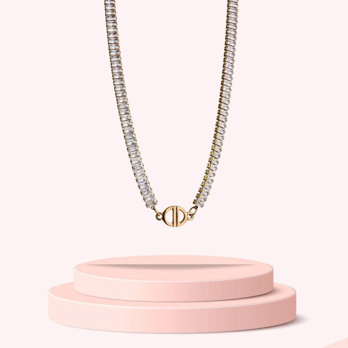 Authentic Dior CD Pendant- Diamante Chain Reworked Choker