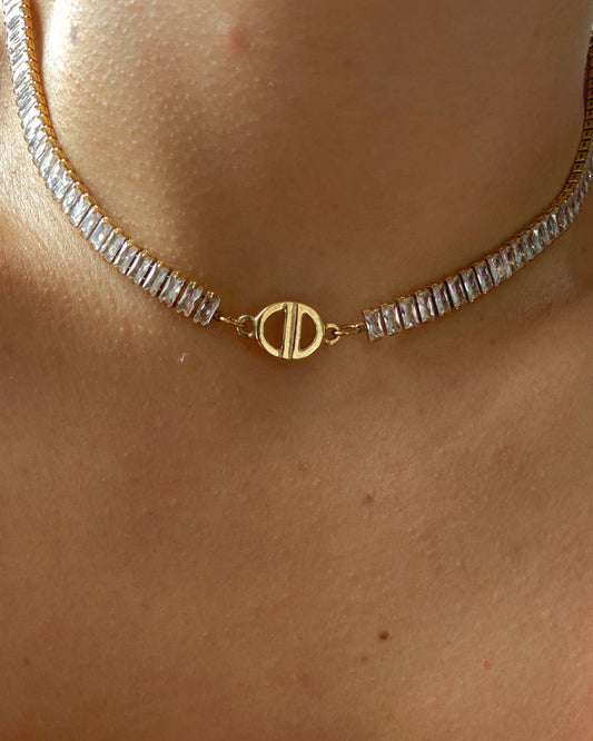 Authentic Dior CD Pendant- Diamante Chain Reworked Choker