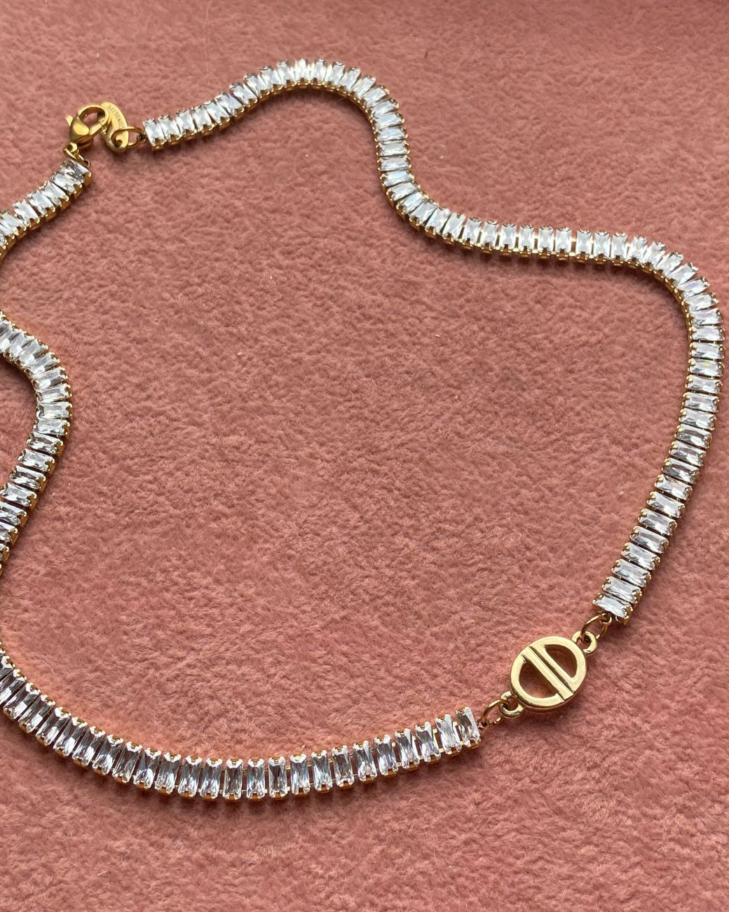 Authentic Dior CD Pendant- Diamante Chain Reworked Choker