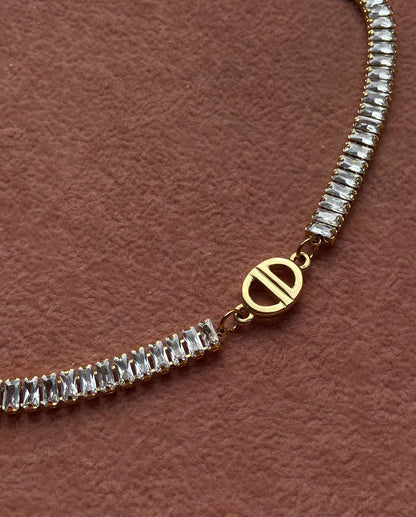 Authentic Dior CD Pendant- Diamante Chain Reworked Choker