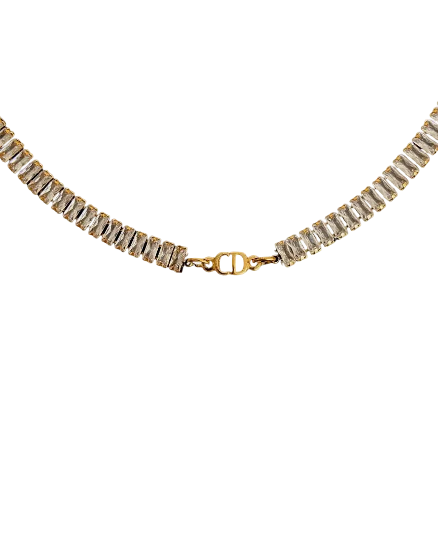 Authentic Dior CD initials Pendant- Reworked Diamante Choker