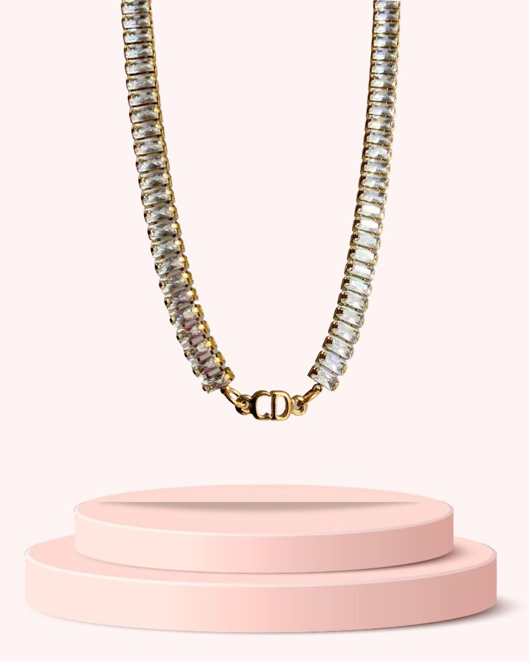 Authentic Dior CD initials Pendant- Reworked Diamante Choker