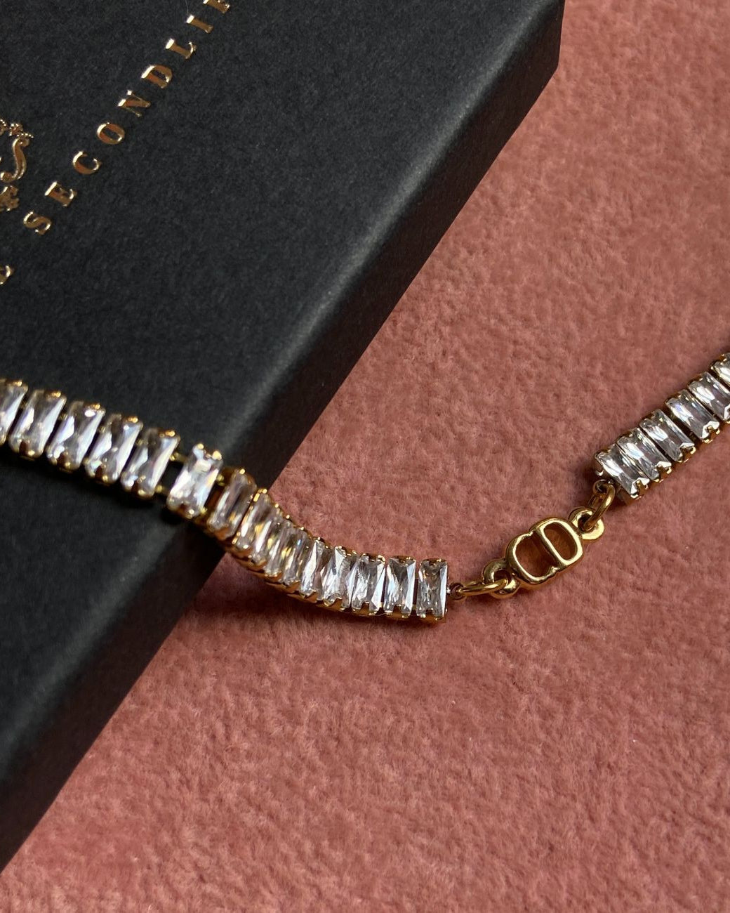Authentic Dior CD initials Pendant- Reworked Diamante Choker