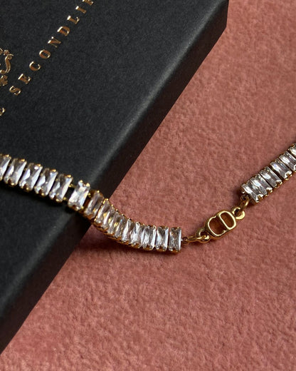 Authentic Dior CD initials Pendant- Reworked Diamante Choker