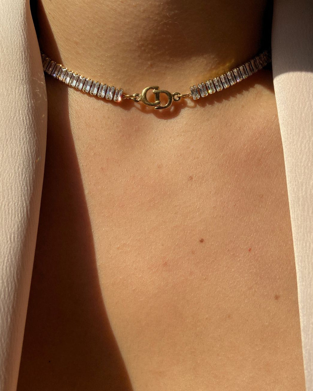 Authentic Dior CD initials Pendant- Reworked Diamante Choker