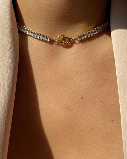 Authentic Dior CD initials Pendant- Reworked Diamante Choker