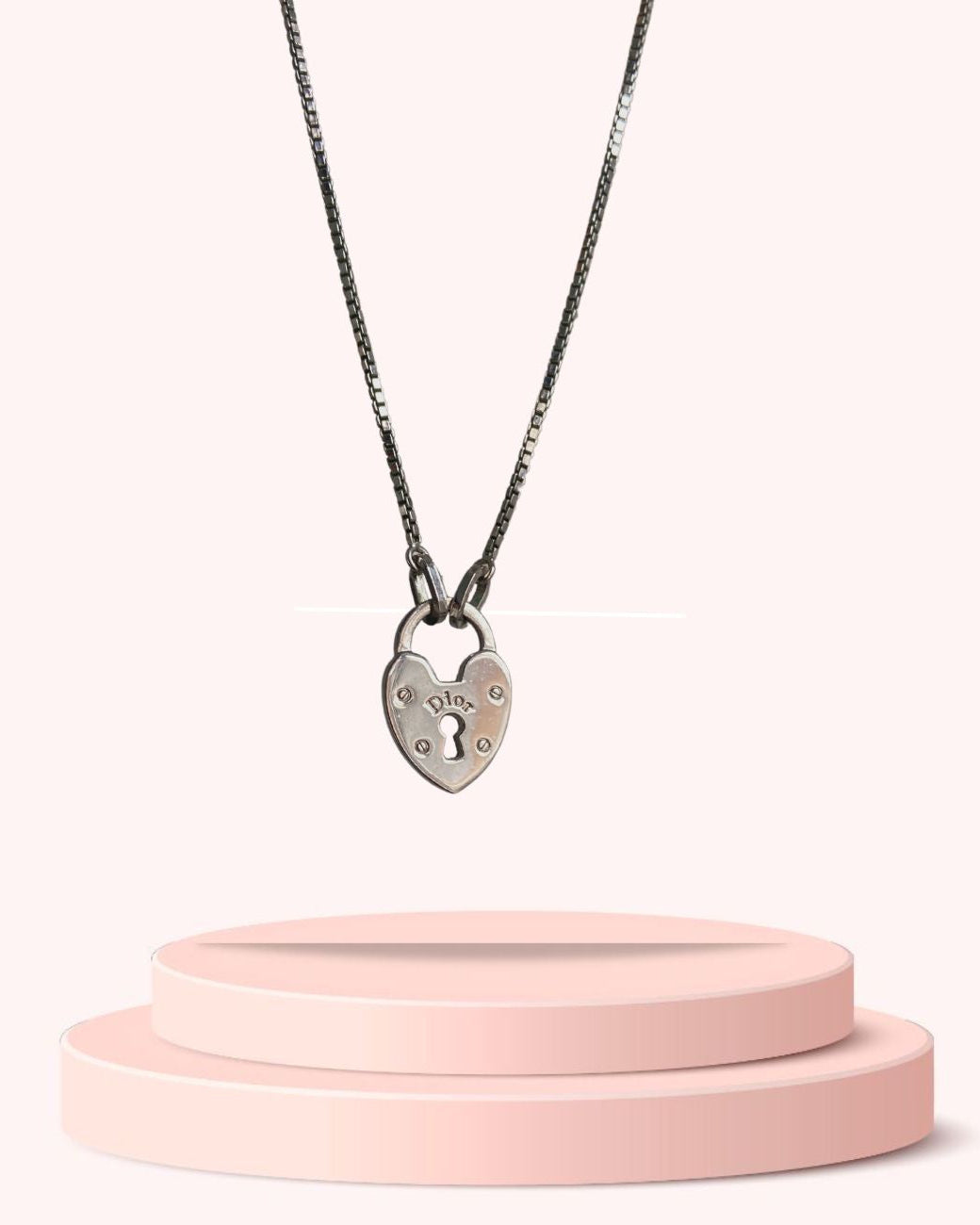 Authentic Dior Heart Pendant- Reworked Necklace