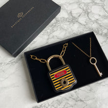 Load image into Gallery viewer, Authentic Fendi Pecan Padlock with Key on Chain- Repurposed Necklace