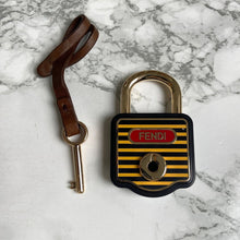 Load image into Gallery viewer, Authentic Fendi Pecan Padlock with Key on Chain- Repurposed Necklace