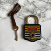 Authentic Fendi Pecan Padlock with Key on Chain- Repurposed Necklace