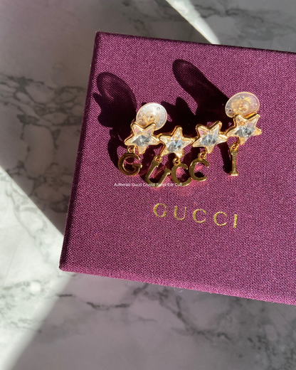 Authentic Gucci Crystal Script Ear Cuff - Gift Edition