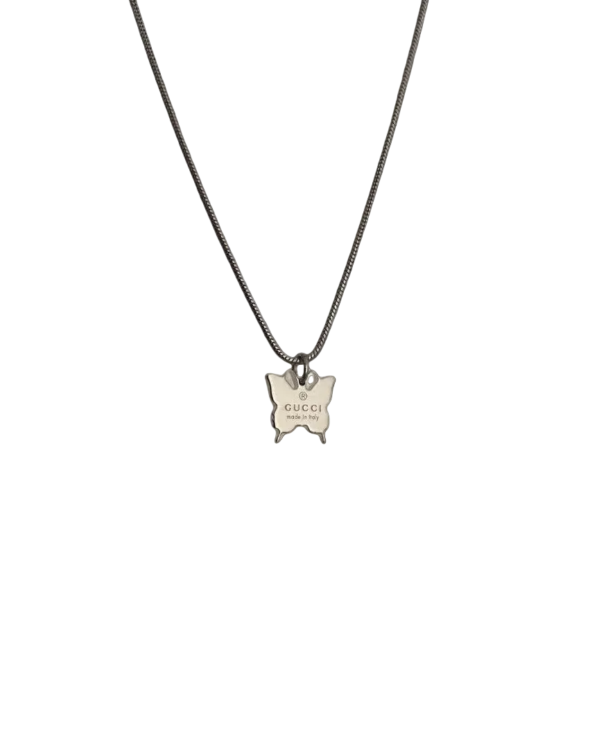 Authentic Gucci Pendant butterfly Repurposed Necklace