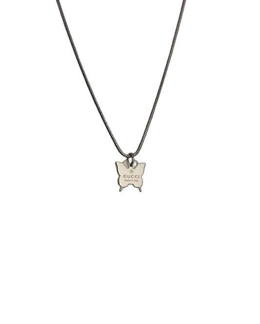 Authentic Gucci Pendant butterfly Repurposed Necklace