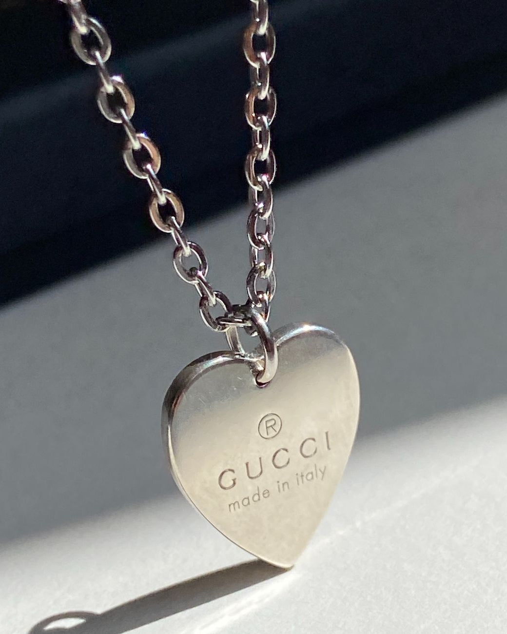 Authentic Gucci Pendant Medium heart Repurposed Necklace