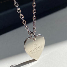 Load image into Gallery viewer, Authentic Gucci Pendant Medium heart Repurposed Necklace