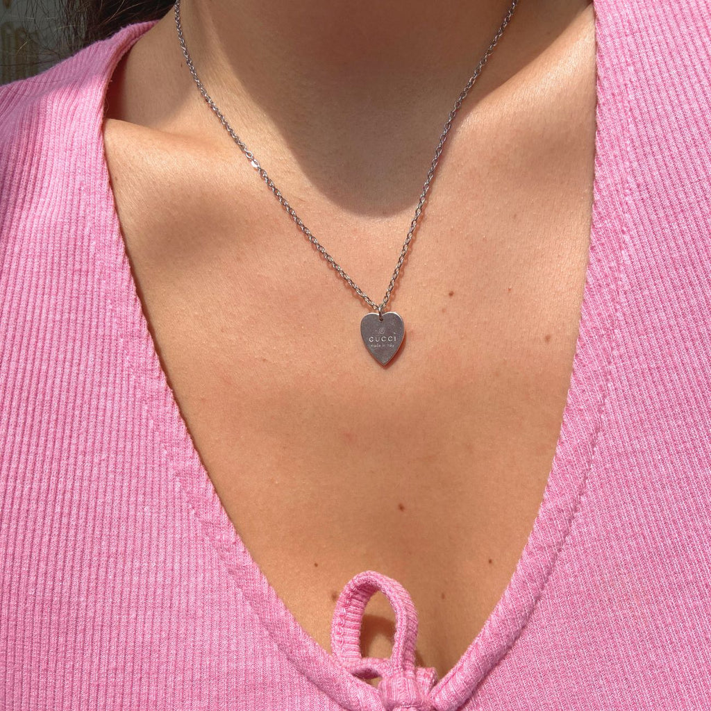 Authentic Gucci Pendant Medium heart Repurposed Necklace