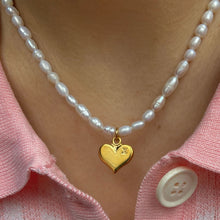 Load image into Gallery viewer, Authentic Louis Vuitton Heart Pendant-Reworked Pearls Necklace