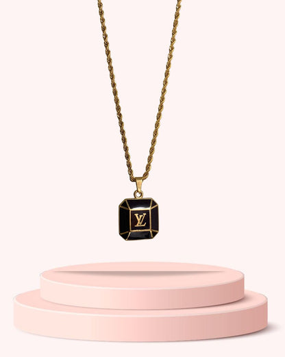 Authentic Louis Vuitton Big Brown Pendant-Repurposed Necklace