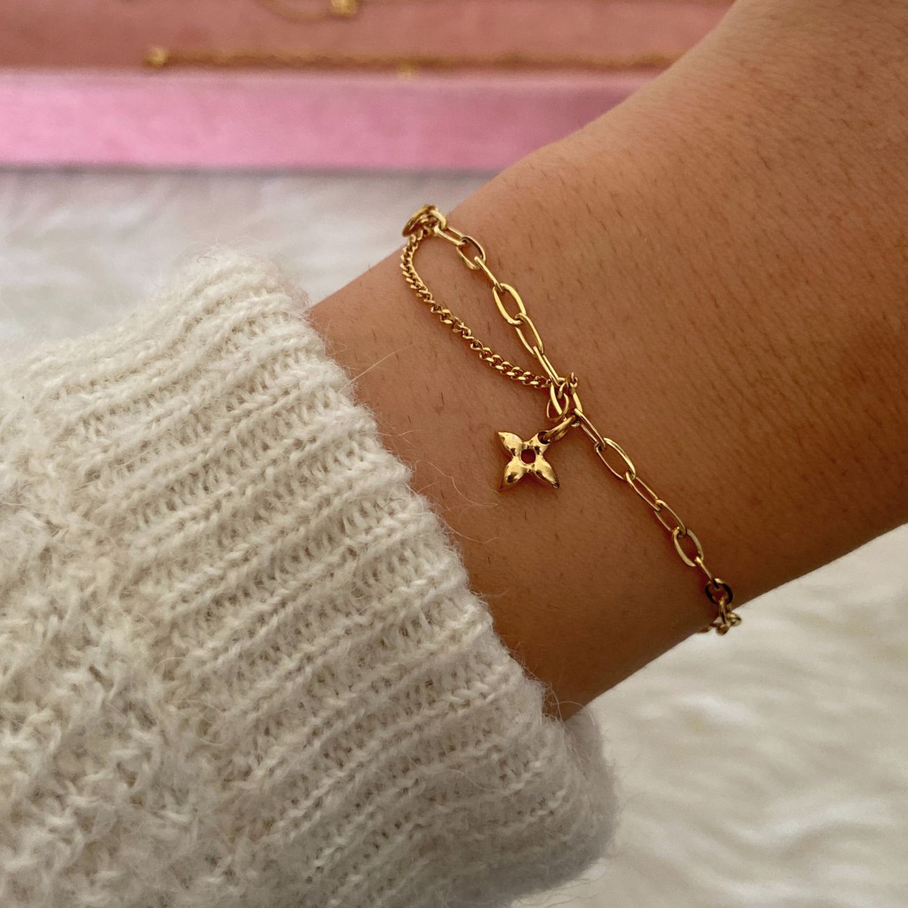 Authentic Louis Vuitton Blooming Pendant Reworked Bracelet