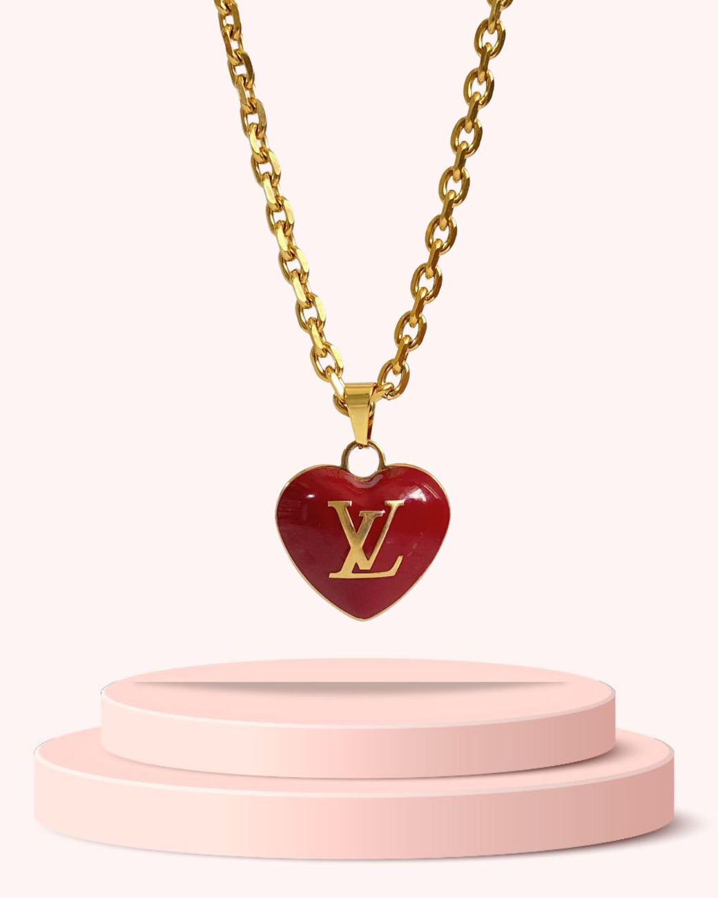 Authentic Louis Vuitton Heart Charm- Reworked Necklace