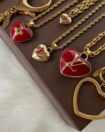 Authentic Louis Vuitton Heart Charm- Reworked Necklace