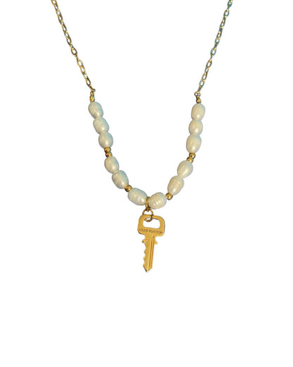 Authentic Louis Vuitton Key Nude Pendant Pears Necklace