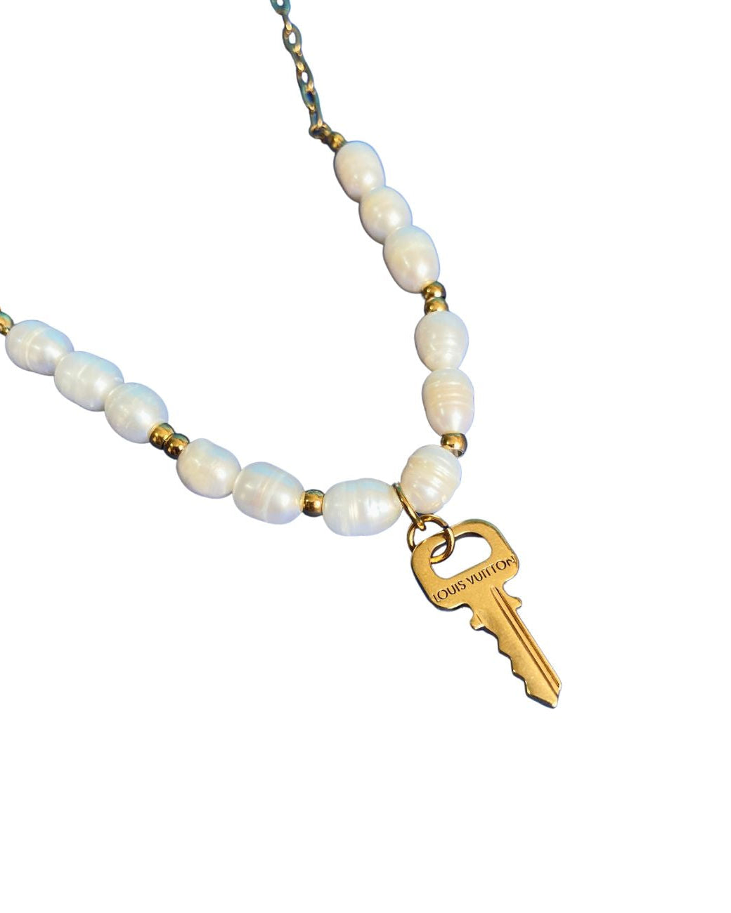 Authentic Louis Vuitton Key Nude Pendant Pears Necklace