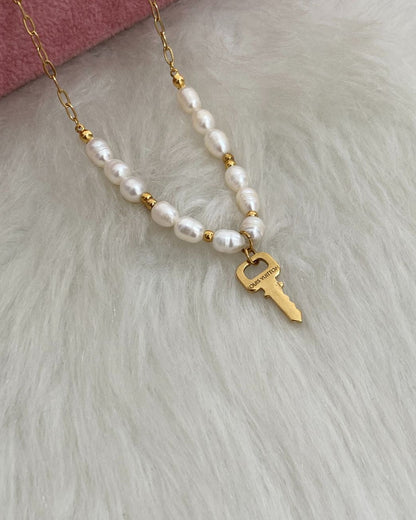 Authentic Louis Vuitton Key Nude Pendant Pears Necklace
