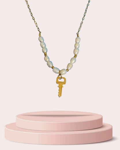 Authentic Louis Vuitton Key Nude Pendant Pears Necklace