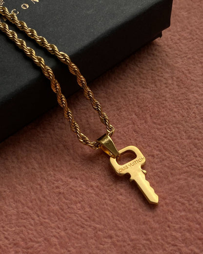 Authentic Louis Vuitton Key Pendant Necklace