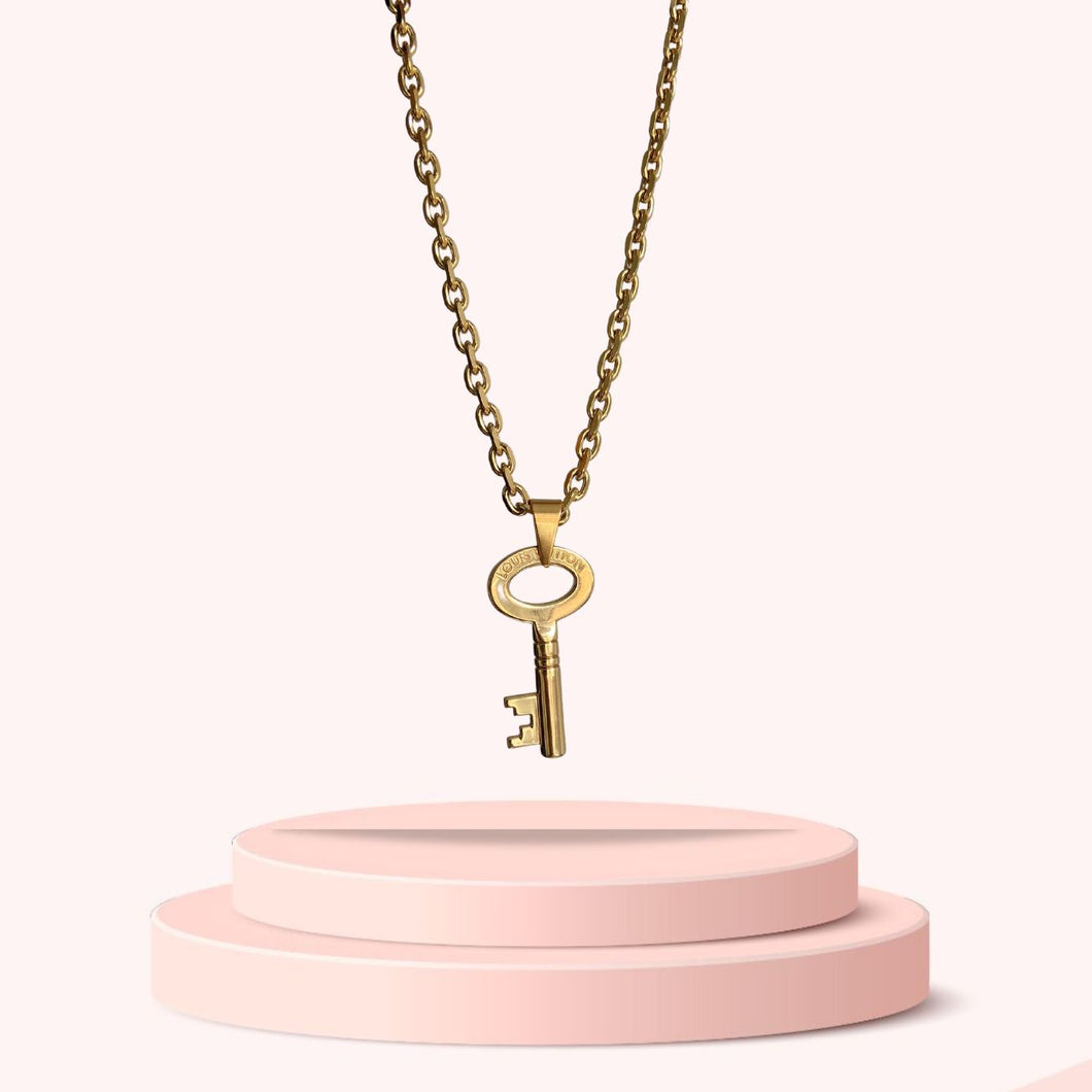 Authentic Louis Vuitton Key Pendant Reworked Necklace