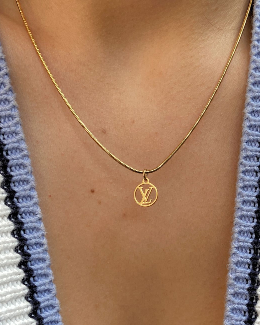 Authentic Louis Vuitton Logo Blooming Pendant- Reworked Necklace