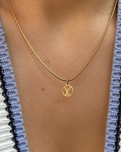 Authentic Louis Vuitton Logo Blooming Pendant- Reworked Necklace