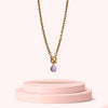 Authentic Louis Vuitton Logo Purple Pendant- Necklace
