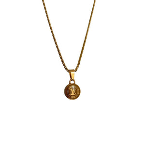 Authentic Louis Vuitton Logo Sienna Pendant -  Necklace