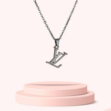 Load image into Gallery viewer, Authentic Louis Vuitton Logo Silver Charm- Reworked Necklace