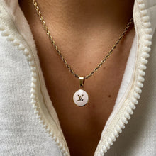 Load image into Gallery viewer, Authentic Louis Vuitton Logo White Pendant- Necklace